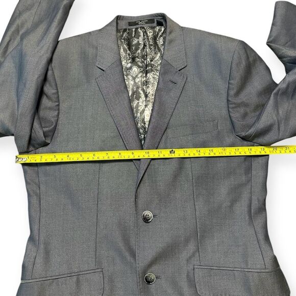 Ted Baker Men’s Blazer 38R Wool-Silk Blend Gray Suit Jacket Preppy Sport Coat - Picture 5 of 10